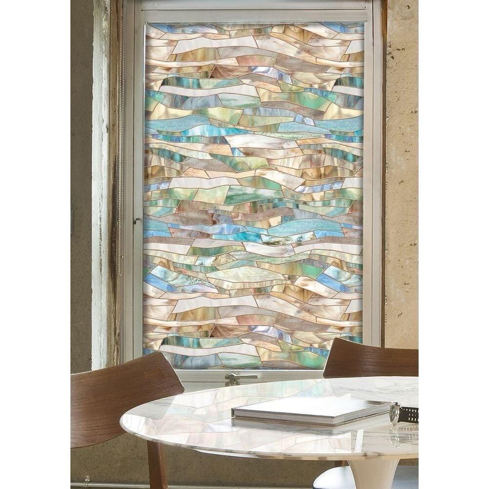 NEW 24x36 TERRAZZO Stained Glass Art Privacy Static Cling Window Film Design
